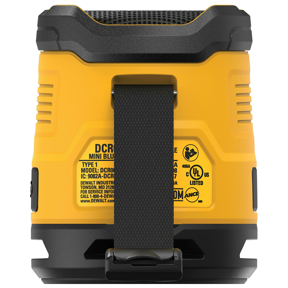 Dewalt DCR009 Rechargeable Compact Bluetooth Speaker Range + USB-A USB